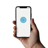 Mockup design hands holding phone png