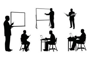 Office business training session with teamwork and professional presentations vector