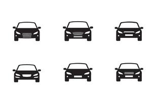 Modern compact car icons set for stylish transportation branding and digital use vector