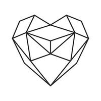 Design for Valentines Day. February 14 concept. Heart made of lines. Heart sign design for flyer, postcard, poster or banner. vector