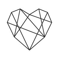 February 14 concept. Heart made of lines. Heart sign design for flyer, postcard or banner. Design for Valentines Day. vector