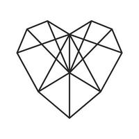 Heart made of lines. Heart sign design for flyer, postcard, poster or banner. Design for Valentines Day. vector