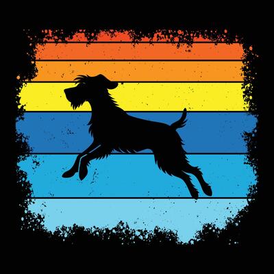 Sunset Stance Wirehaired Pointing Griffon Dog Silhouette Classic Look