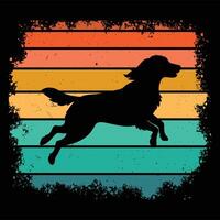 Clumber Spaniel Silhouette with Classic Sunset Retro Design vector