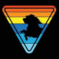 Sunset Background Featuring a Lhasa Apso Dog Silhouette vector