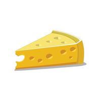 Cheddar Cheese Slice with a Bite vector