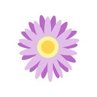 Purple flower icon over white background, flat style, illustration vector