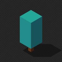 Isometric tree at night. Tree isometric elements. Isometric tree element for landscape design Park element vector