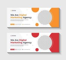 Digital marketing Agency business social cover and web banner ad design template. Use for social media, social media post design template, file with layered and . vector