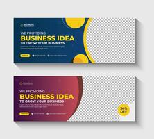 Professional business social cover banner design. Social media post, advertising, and web banner ad template, file with layered and . vector