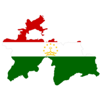 Tajikistan flag on the map png