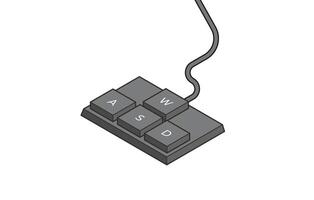 A computer keyboard with a cord attached to it vector