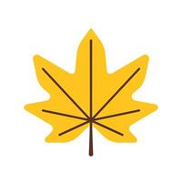 A yellow maple leaf on a white background vector