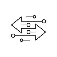 Transfer arrows outline icon. linear style sign for mobile concept and web design. Left right arrows simple line icon. Symbol, logo illustration. Pixel perfect graphics vector