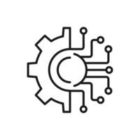 Digital Transformation line icon. linear style sign for mobile concept and web design. Digital technology outline icon. AI tech symbol, logo illustration. graphics vector