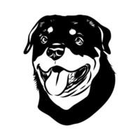 A black and white drawing of a dog's face vector