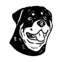 A black and white drawing of a dog's head vector