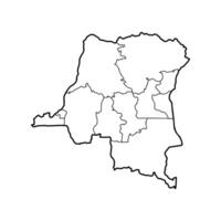 a map of the country of guinea with the regions highlighted vector