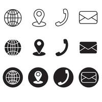 Web,location, phone, email social icon vector