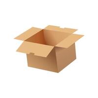 Open Cardboard Box Mockup Perfect for Packaging Design, E-commerce, and Shipping Presentations. vector