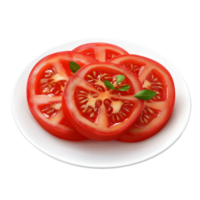 Fresh Sliced Tomatoes on Plate png