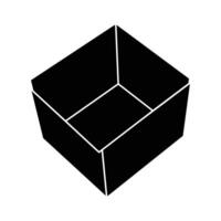 Sleek Black Box Minimalist Design Element dark vector