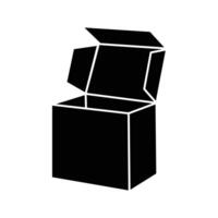 Sleek Black Box Minimalist Design Element 3d cube vector