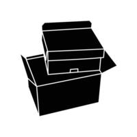 Sleek Black Box Minimalist Design Element 3d dark vector