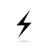 Lightning Bolt Icon with Shadow vector
