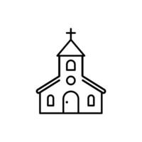 Church Icon with Cross and Simple Design vector