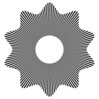 Radial Sunburst Design, radial rays stripes lines pattern badge vector