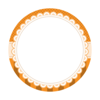 Decorative Orange and White Circle Frame for Sticker Label Tag Round Layer Base Background png