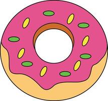 Doughnut Coloring Page vector