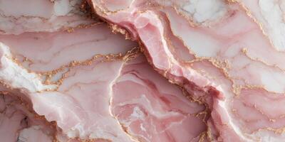 Elegant Pink Marble with Gold Veins Abstract Background Texture photo
