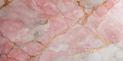 Elegant Pink Marble with Gold Veins Abstract Background Texture. photo