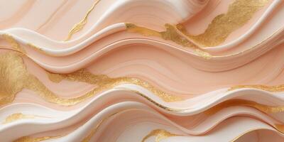 Abstract marble background with flowing lines and gold accents in peach tones elegant and smooth photo
