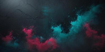 Abstract Textured Background with Teal Red and Dark Shades. photo