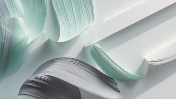 Smooth mint and gray pencil strokes create an elegant design with abstract textures and harmonious colors in a contemporary setting. photo