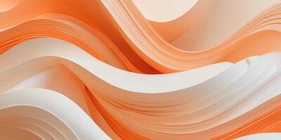 Abstract orange and white wavy lines creating dynamic background. photo
