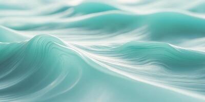 Emerald Aqua Gradient Abstract Landscape Ocean Wave Background. photo