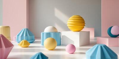 Playful Toy Design with Colorful Shapes and Soft Textures. photo
