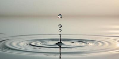 a water droplet falling into a water surface photo