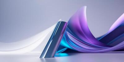 Dynamic titanium texture with blue and purple gradient abstract design modern aesthetic sleek visuals. photo