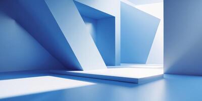 Modern blue geometric abstract background. photo