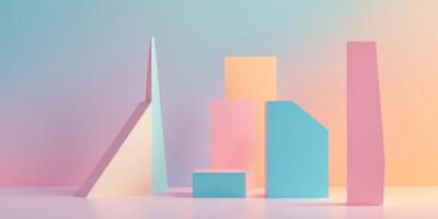 Abstract Geometric Shapes on Gradient Background for Goal Setting. photo