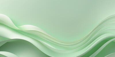 Abstract green background with smooth lines and waves of silk or satin texture background. photo