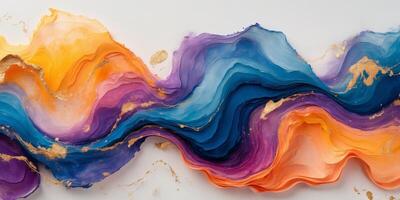 Abstract Art with Vibrant Swirling Colors and Gold Accents creates a dynamic design photo