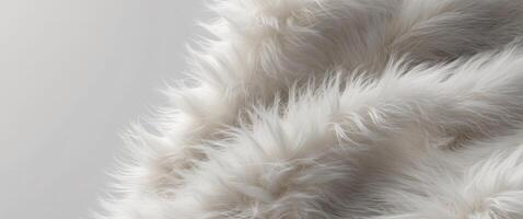 A close up mock up showcasing the stunning texture and background concept of a white leopard faux fur Perfect for adding copy space. photo