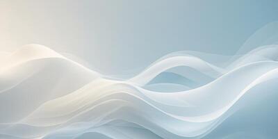 Calm Gradient Background of Blue and White Abstract Waves with Soft Cloudy Pastel Texture and Gentle Light. photo