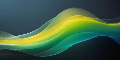 Gradient transition from yellow to green and blue on black background photo